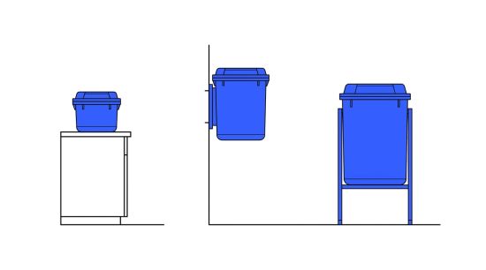 Comparatif collecteur de piles comptoir mur pied