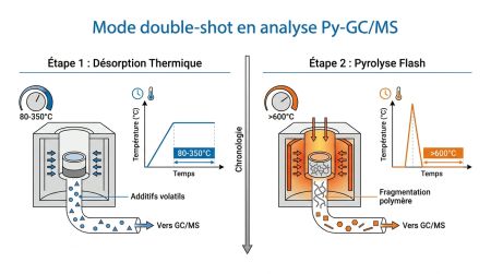 Mode double-shot en analyse Py-GC/MS