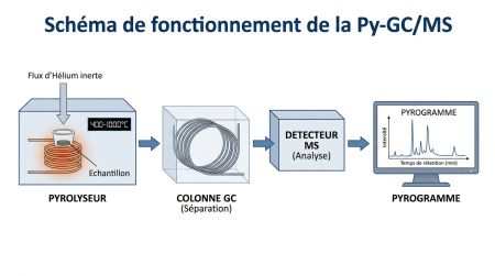 Schéma de fonctionnement de la Py-GC/MS