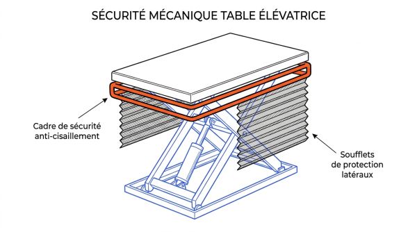 Sécurité mécanique table élévatrice