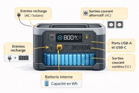 schéma d'un station électrique portable