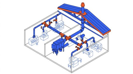 Réseau extracteur fumée industriel
