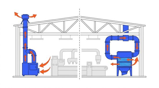 Rejet ou recirculation extracteur