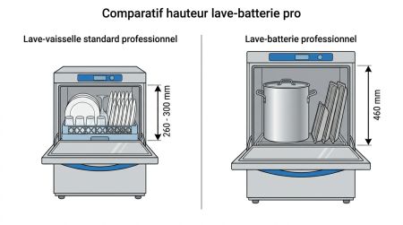 Comparatif hauteur lave-batterie pro