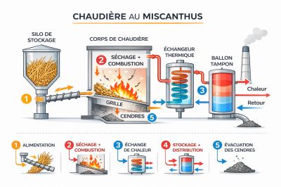 Fonctionnement chaudière à miscanthus