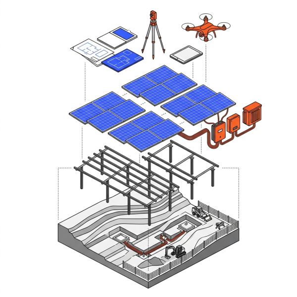 Répartition coût investissement solaire sol