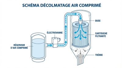 Schéma décolmatage air comprimé