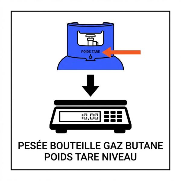 Pesee bouteille gaz butane poids tare niveau