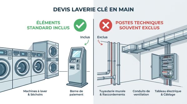 Inclus exclus devis laverie clé en main