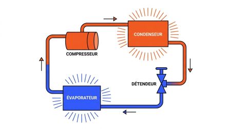 Cycle frigorifique vitrine réfrigérée
