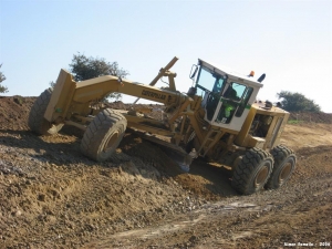 Niveleuse Pente Aplanissement Travaux Conduite 