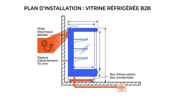 Installation vitrine réfrigérée B2B