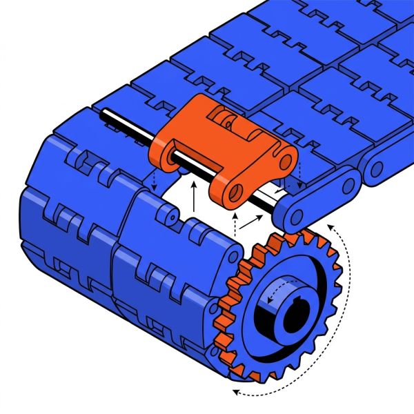 Maillons et entraînement bande modulaire