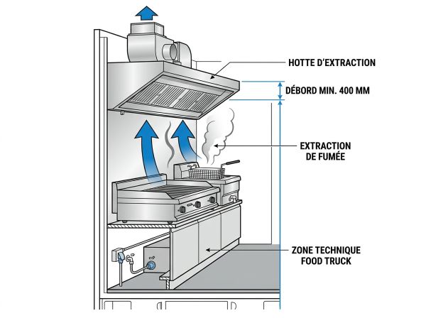 Hotte extraction food truck normes