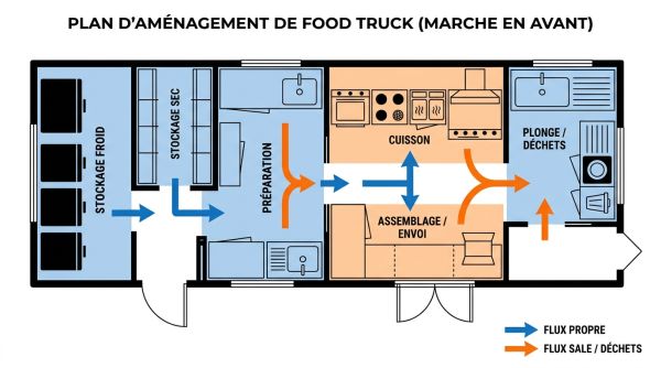 Plan aménagement de food truck