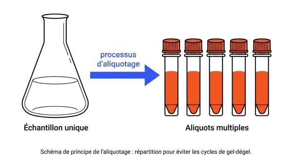 Schéma d'aliquotage pour congélateur de laboratoire