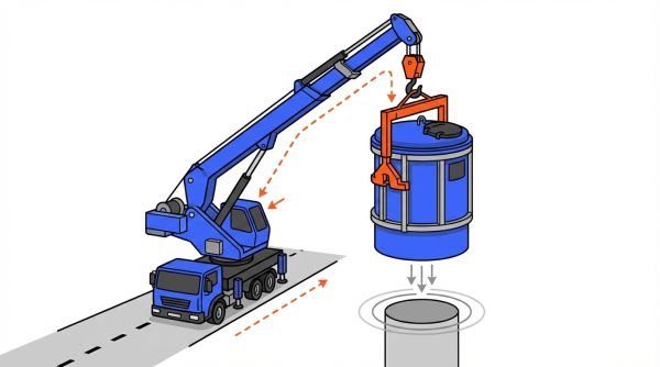 Collecte de colonne OMR par camion-grue