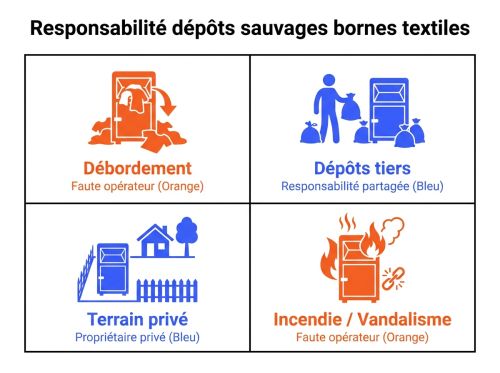 Responsabilité dépôts sauvages bornes textiles