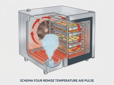 Schéma four remise température air pulsé
