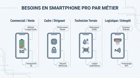 Besoins en smartphone pro par métier