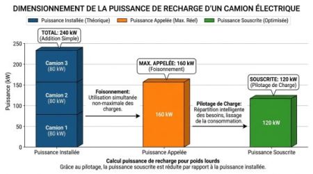 puissance de recharge d'un camion électrique
