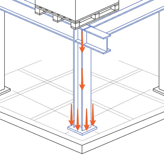 Contraintes charges dalle mezzanine industrielle