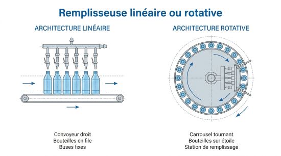 Remplisseuse linéaire ou rotative