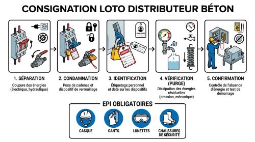 Consignation LOTO distributeur béton