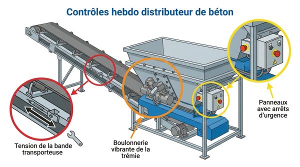 Contrôles hebdo distributeur de béton