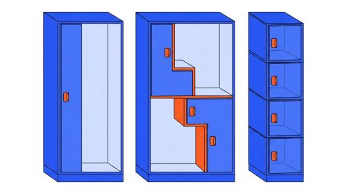 Formats L-shape de vestiaire multicase