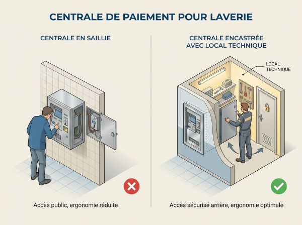 Centrale de paiement pour laverie