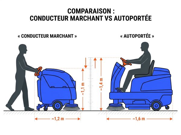 Autolaveuse conducteur marchand vs autoportée