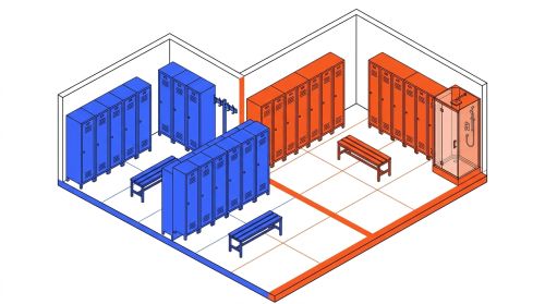 Aménagement vestiaire industriel mixte