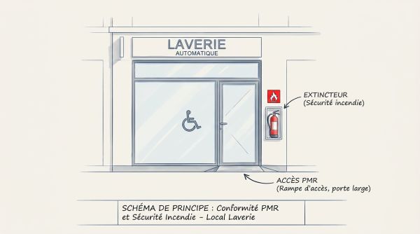 Conformité PMR local laverie