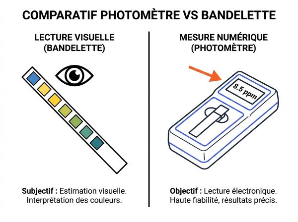 Comparatif photomètre vs bandelette