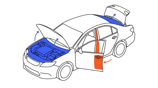Emplacements code peinture voiture