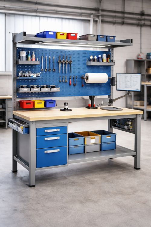 Atelier industriel et plan de travail