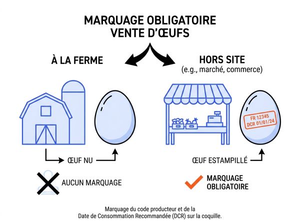 Marquage obligatoire vente d'œufs.