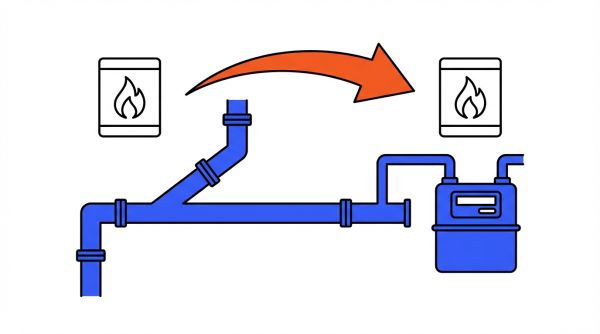 Schéma réseau gaz et fournisseur.