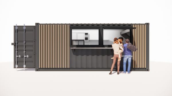 Container snack professionnel pour la restauration rapide, la vente à emporter entièrement équipé pour une livraison clé en main