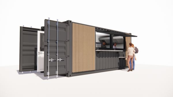 Container snack professionnel pour la restauration rapide, la vente à emporter entièrement équipé pour une livraison clé en main
