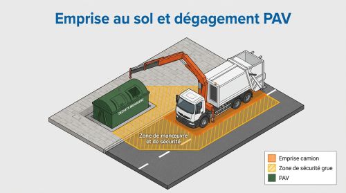 Emprise au sol et dégagement PAV