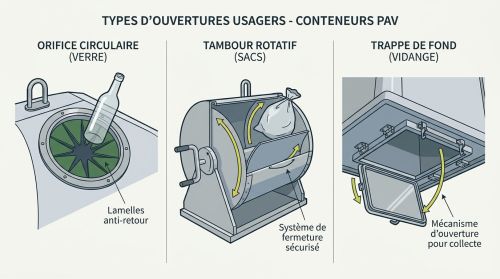 Ouverture conteneur PAV et tambour