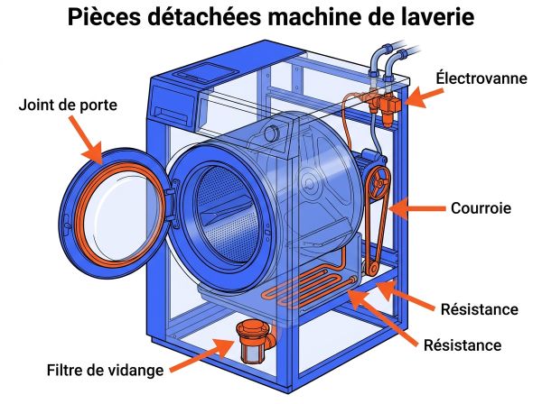Pièces détachées machine de laverie