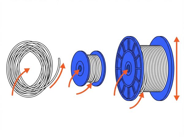 Couronne de câble, bobine et touret
