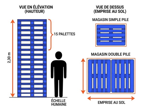 Hauteur et capacité dépileur