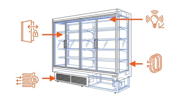 Consommation vitrine réfrigérée