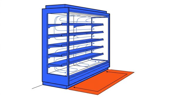 Vitrine murale réfrigérée espace au sol