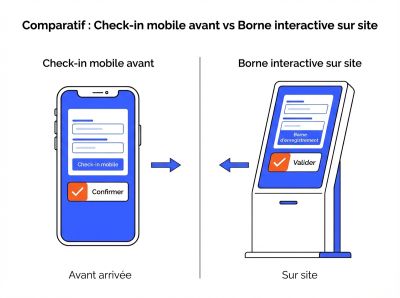 Check-in mobile avant borne interactive