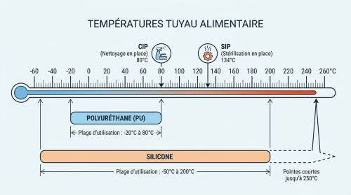 Températures tuyau alimentaire